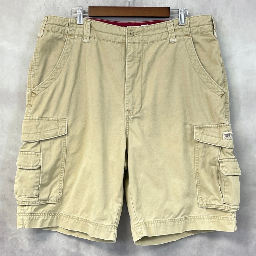 Y2K Unionbay Cargo Shorts Mens 38 Cotton Twin Palm Skater Gorpcore Street Retro - Picture 16 of 16